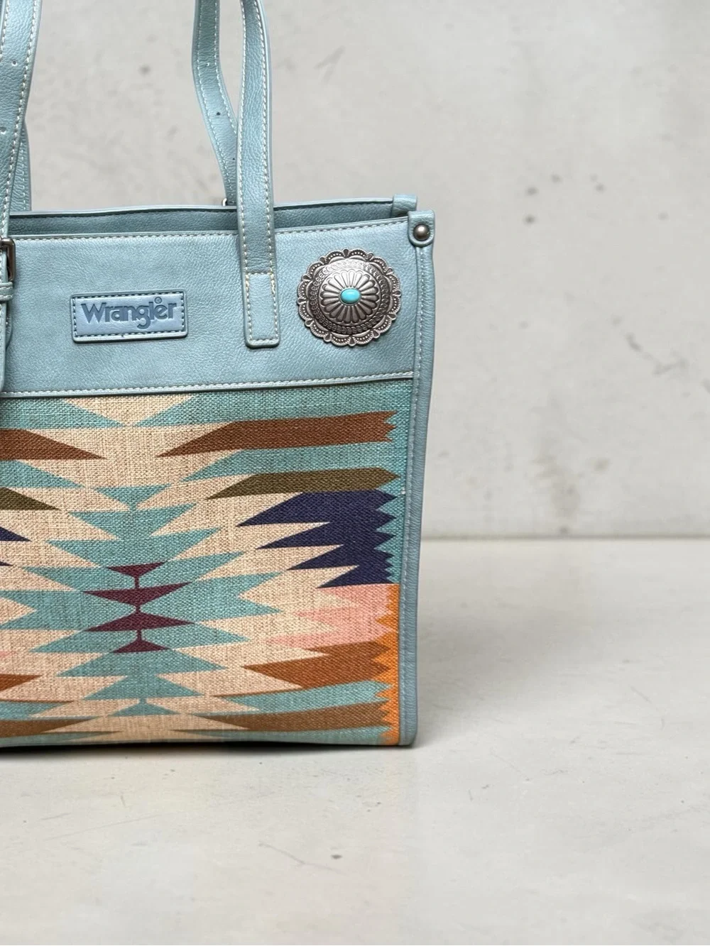 Wrangler Turquoise Southwestern Pattern Concealed Carry Tote